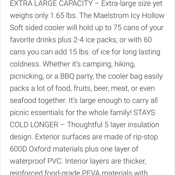 Maelstrom Black Blue Insulated Duffel Cooler Bag - Picture 4 of 16